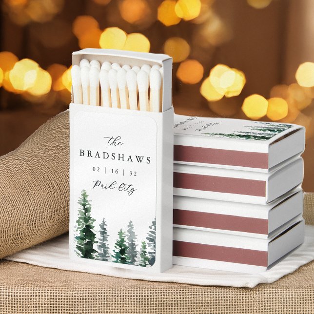 Timber Grove Winter Wedding Favor Matchboxes (Creator Uploaded)