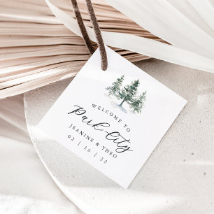 Timber Grove Winter Wedding Welcome Favor Tags