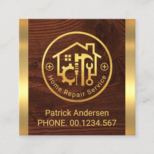 Timber Home Gold Handyman Tools Circle Board Square Business Card