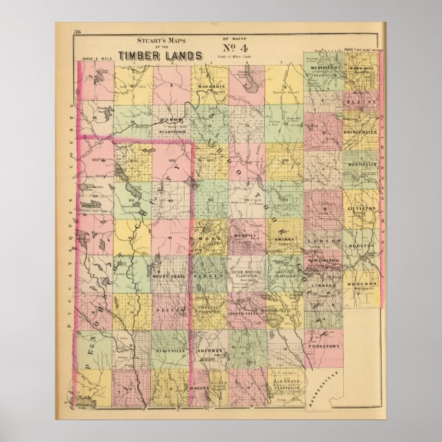 Timber lands 4 Atlas Map Poster (Front)