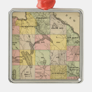 Timber lands 5 Map Atlas Metal Ornament