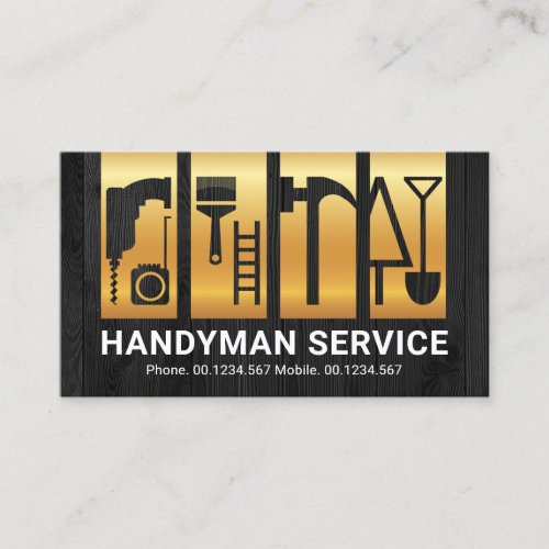 Timber Layer Gold Handyman Tools Business Card