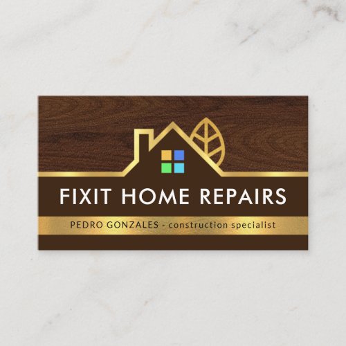 Timber Layer Gold Home Landscape Border Business Card