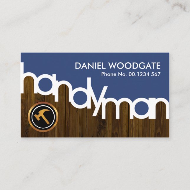 Timber Layer Handyman Border Business Card (Front)