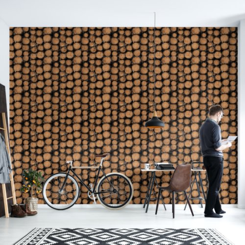 Timber logs wood stack lumberjack forestry pattern wallpaper 