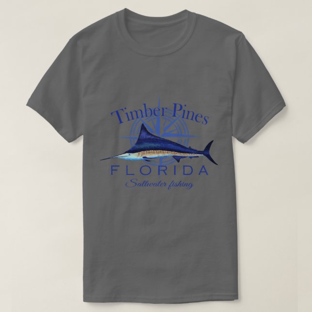 Timber Pines Florida Sailfish Billfish Saltwater F T-Shirt (Design Front)