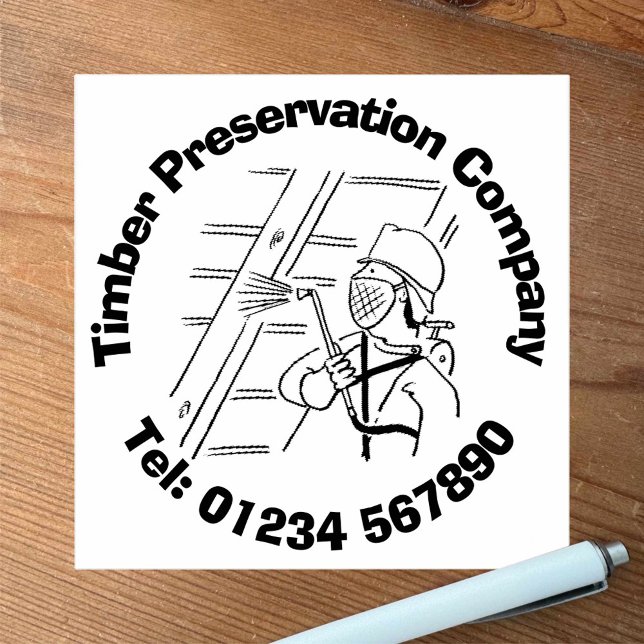 Timber Preservation to Personalize. Rubber Stamp (Creator Uploaded)