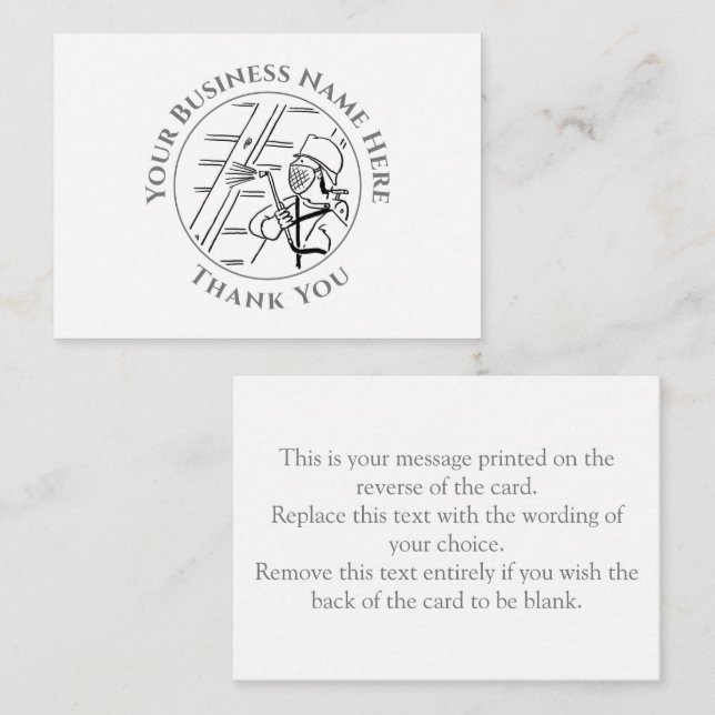 Timber Treatment Thank You Note Card (Front/Back)