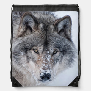 Timber Wolf Drawstring Bag