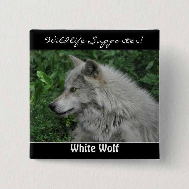 Timber Wolf Grey Wolf Wild Animal Button (Front)
