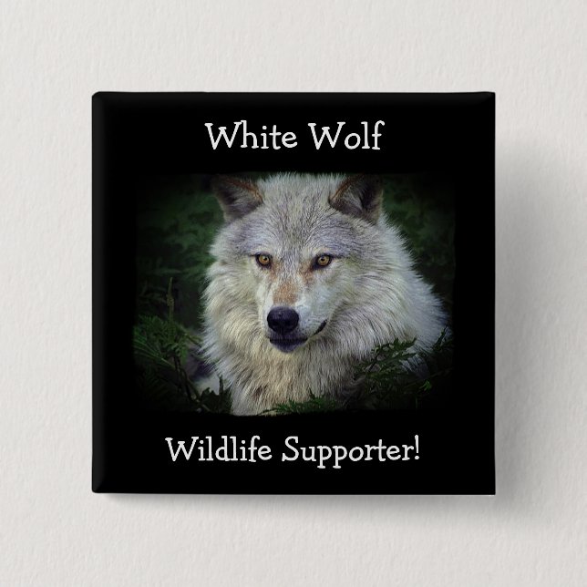Timber Wolf Grey Wolf Wild Animal Pinback Button (Front)