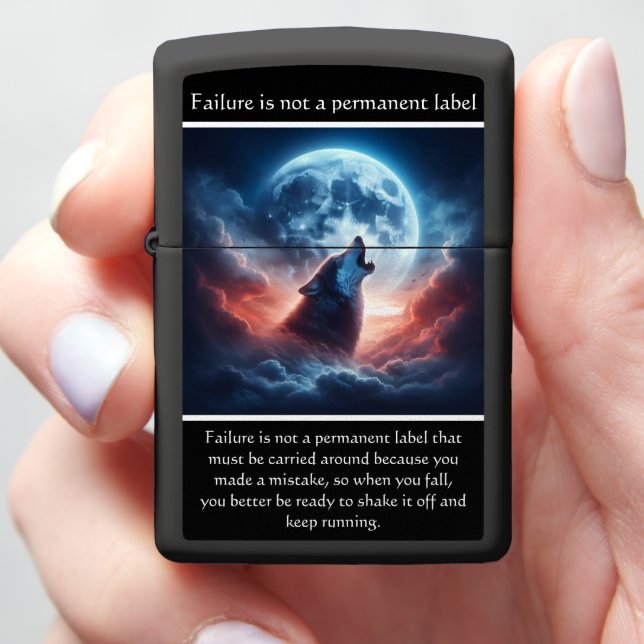 Timber Wolf Howls Moonlit Serenade Zippo Lighter (In Hand)