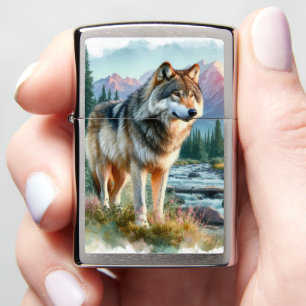 Timber Wolf in Alaska Nature Wildlife Zippo Lighter