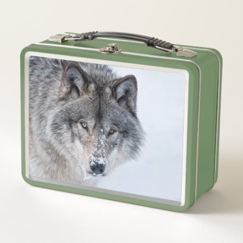 Timber Wolf Metal Lunch Box