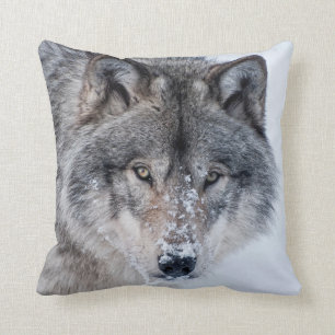 Timber Wolf  Throw Pillow