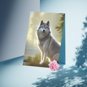 Timber Wolf Wildlife Portrait Card