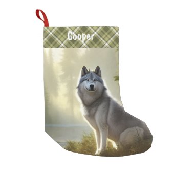 Timber Wolf Wildlife Portrait Personalized Small Christmas Stocking ...