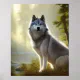 Timber Wolf Wildlife Portrait Poster | Zazzle