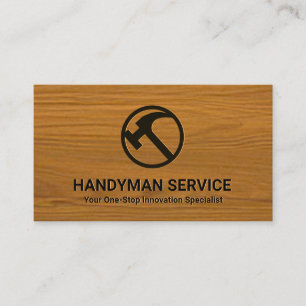 Timber Wood Engraved Your Name Logo Carpenter Business Card