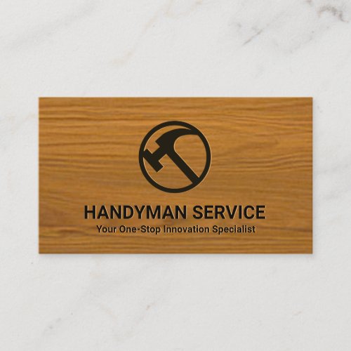 Timber Wood Engraved Your Name Logo Carpenter Business Card