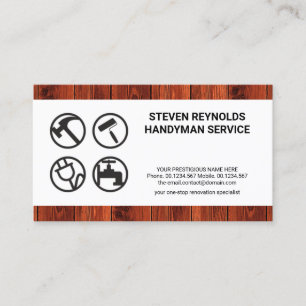 Timber Wood Fences Handyman Tools Contractor Business Card
