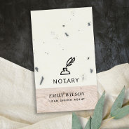Timber Wood Glazed Speckled Feather Nib Notary Business Card at Zazzle