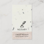 TIMBER WOOD GLAZED SPECKLED FEATHER NIB NOTARY BUSINESS CARD