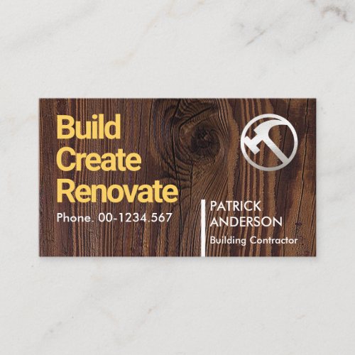 Timber Wood Grain Texture Handyman Carpenter Business Card
