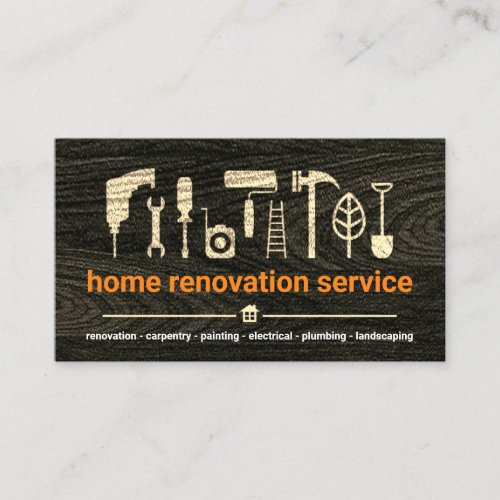 Timber Wood Handyman Builder Tools ZazzleMade Business Card