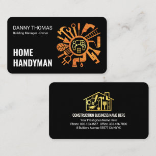 Timber Wood Handyman Repair Tools Business Card