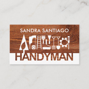 Timber Wood Handyman Tools Landscape Business Card
