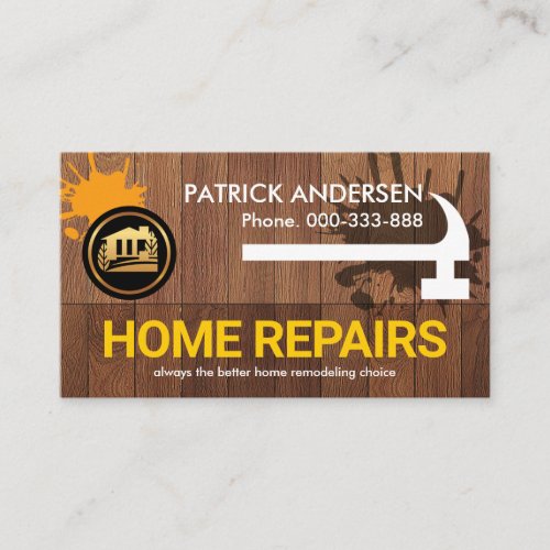 Timber Wood Layers Hammer Business Card