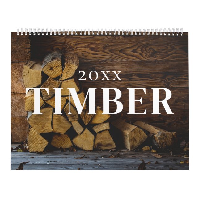 Timber wood log aesthetic nature wall calendar (Cover)