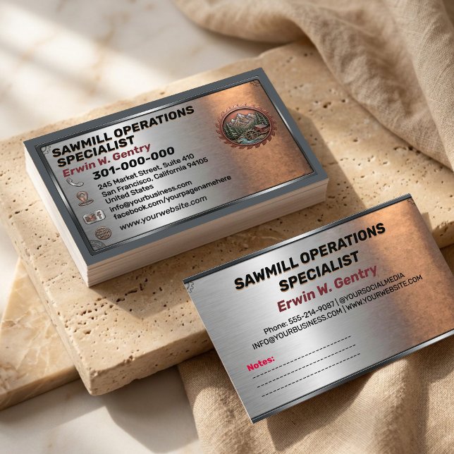 Timber Yard & Sawmill Lumber, Firewood & Tree Business Card (Creator Uploaded)