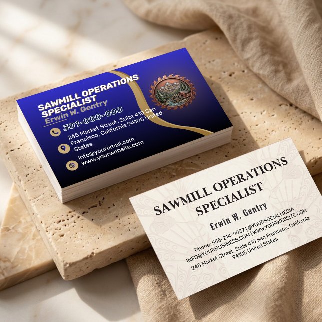 Timber Yard & Sawmill Lumber, Firewood & Tree Business Card (Creator Uploaded)