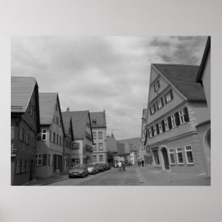 Timbered Style European Houses Poster