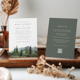 Timberline All-in-One Forest & Mountain Wedding Invitation