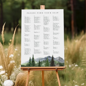 Timberline | Alphabetical Wedding Seating Chart Foam Board