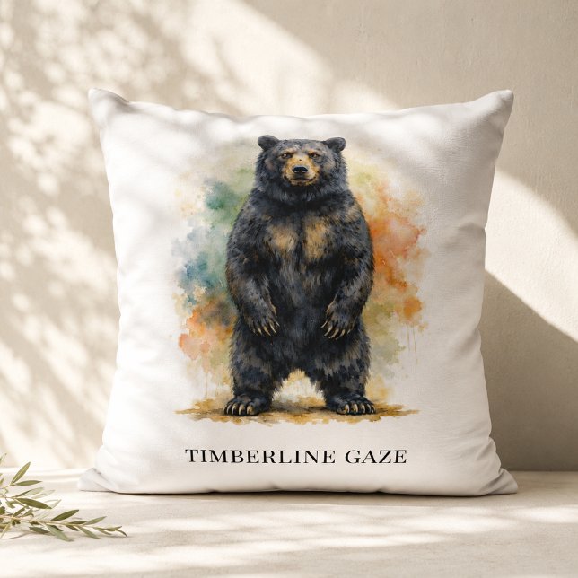 Timberline Gaze Rustic Den Accent Throw Pillow (Creator Uploaded)