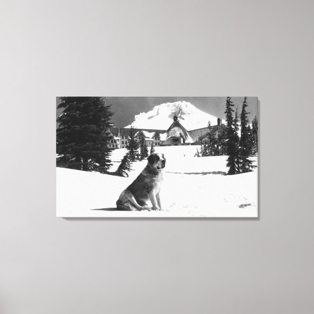 Timberline Lodge and "Lady" the owner's Canvas Print (Front)