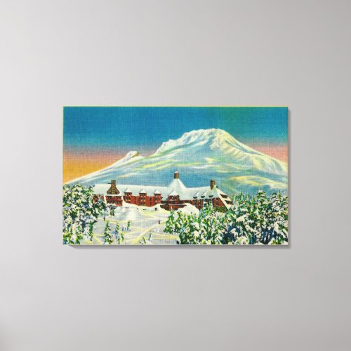 Timberline Lodge in Winter at Mt Hood Canvas Print