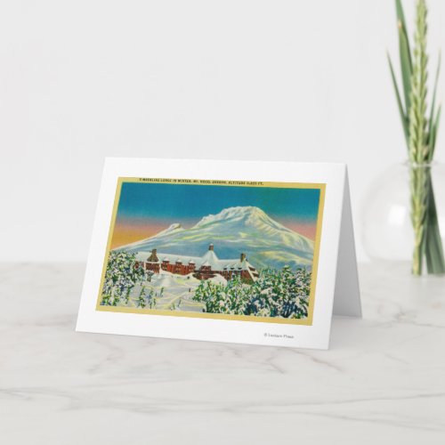 Timberline Lodge in Winter at Mt Hood Card