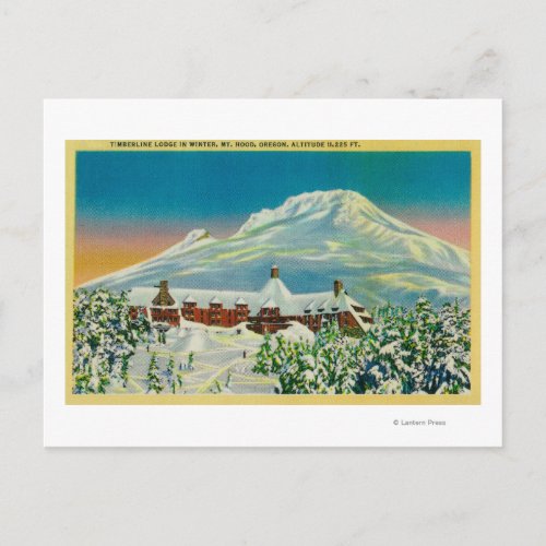 Timberline Lodge in Winter at Mt Hood Postcard