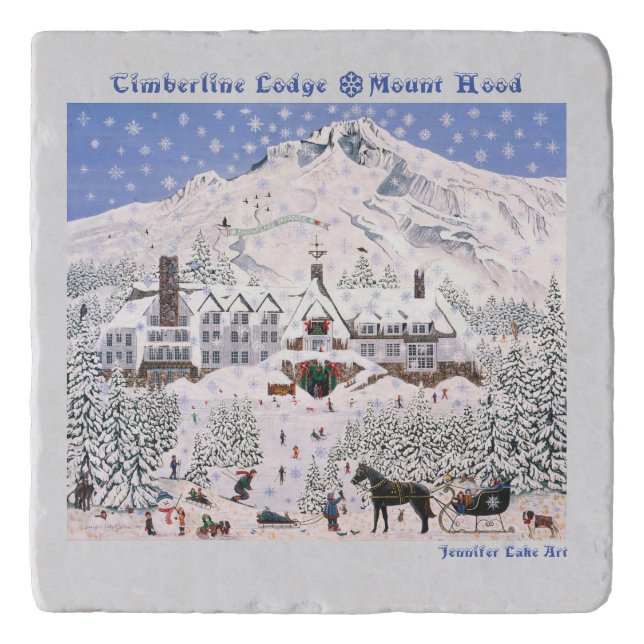 Timberline Lodge ~ Mount Hood Pillow Trivet (Front)