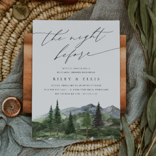 Timberline Mountain Forest Rehearsal Dinner Invitation