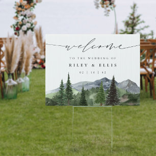 Timberline Mountain Forest Wedding Welcome Sign