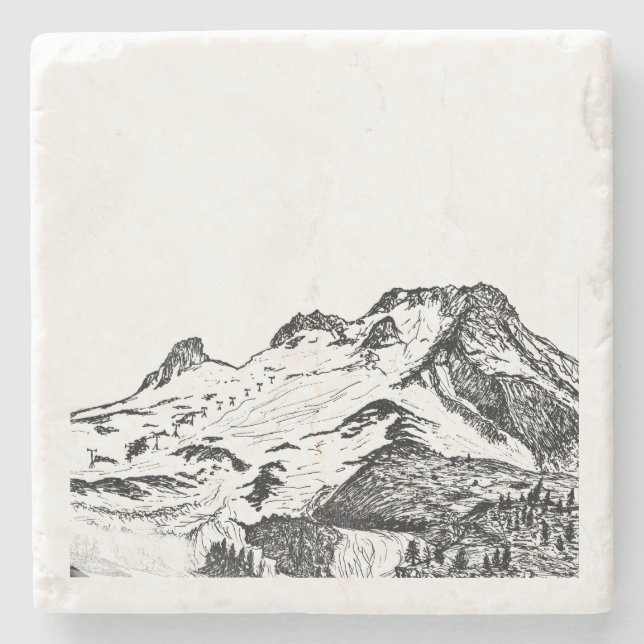 Timberline, Mt. Hood Stone Coaster (Front)