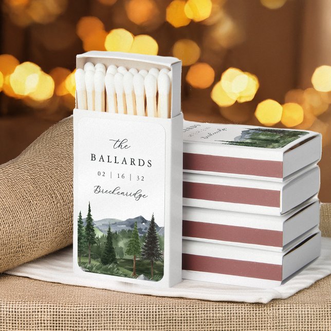 Timberline Winter Wedding Favor Matchboxes (Creator Uploaded)