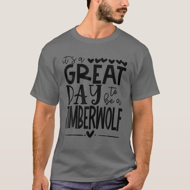 Timberwolf Timberwolves School Fan Team Spirit Gre T-Shirt (Front)