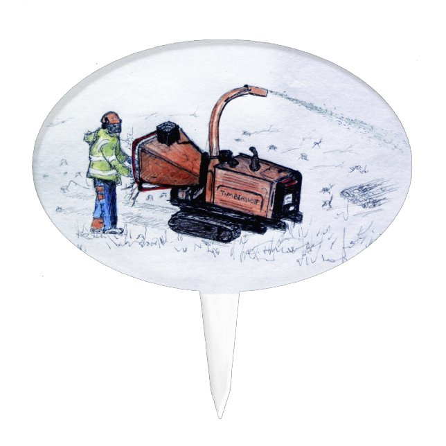 Timberwolf wood chipper cake topper (Front)